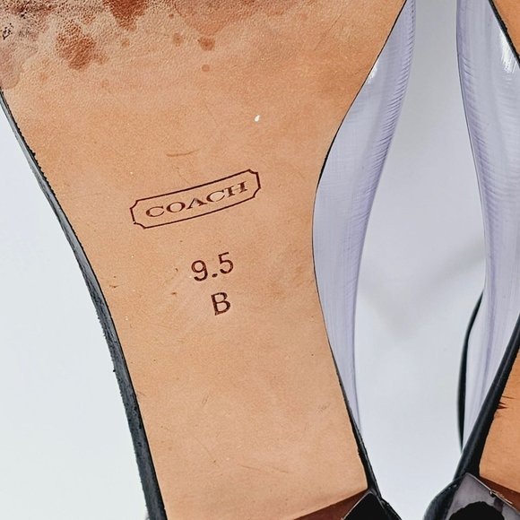 Coach Francesca Stiletto Heel Sandals 9.5 B Black Snake Embossed Leather Strappy - Picture 11 of 14